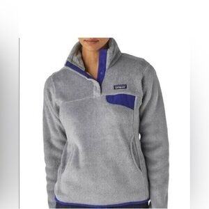 Patagonia Women’s Re-tool Snap-T Gray and Purple Fleece Pullover Size XS